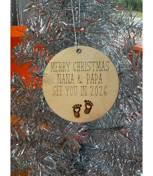 New Parent CUSTOMIZED wording, new mommy, new daddy, 2026 baby, New baby Christmas ornament, parents to be, twins, grandparents