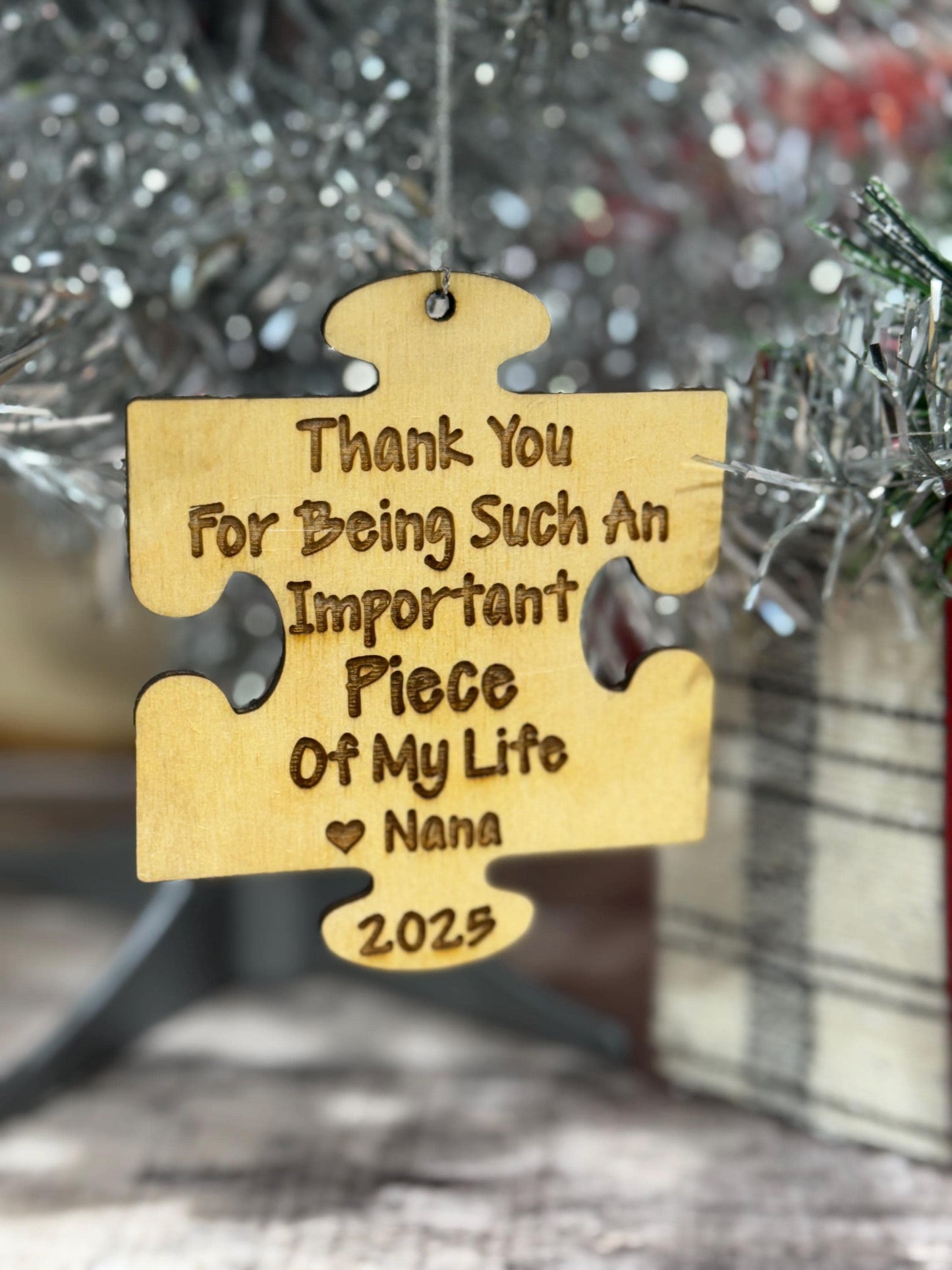 Kids keepsake Christmas ornament, Teacher gift, puzzle piece ornament, gift for grandparents, Christmas 2025, Important piece, personalized
