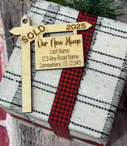 First Home Ornament: 2025 Realtor Gift, Baltic Birch