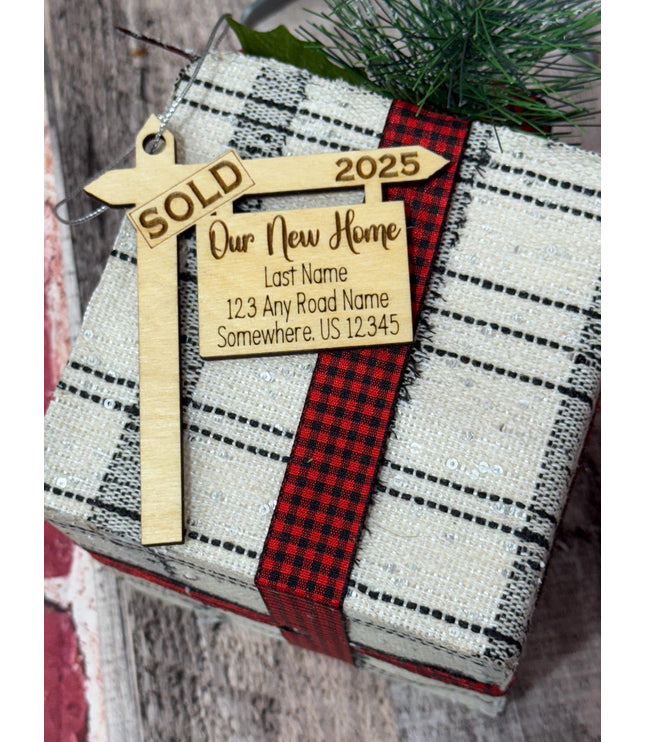 First Home Ornament: 2025 Realtor Gift, Baltic Birch
