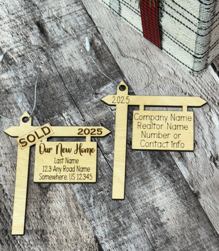 First Home Ornament: 2025 Realtor Gift, Baltic Birch
