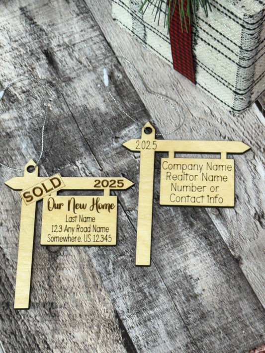 First Home Ornament: 2025 Realtor Gift, Baltic Birch