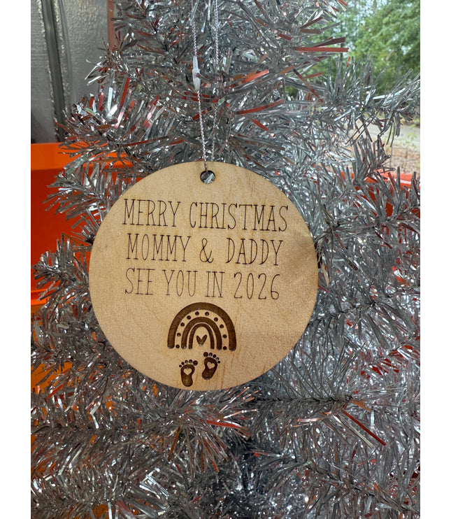 New Parents Ornament, new mommy, new daddy, 2026 baby, New baby Christmas ornament, parents to be, twins, grandparents, Rainbow Baby
