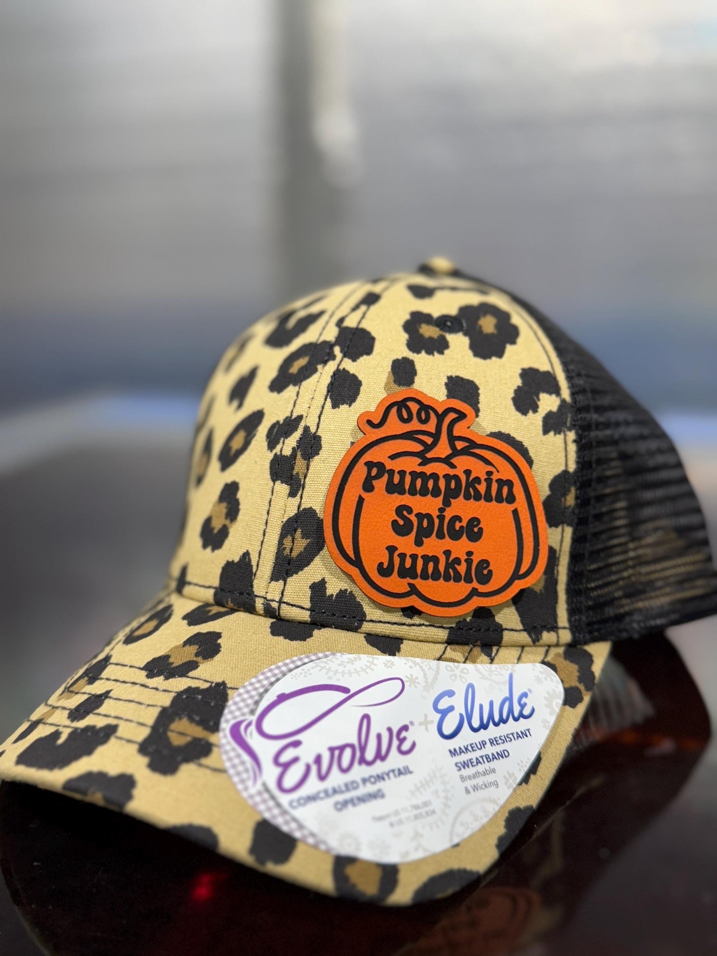 Pumpkin Spice Junkie Ponytail Hat: Fall Vibes Snapback