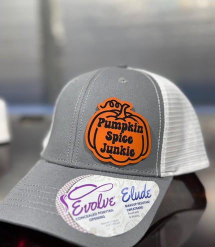 Pumpkin Spice Junkie Ponytail Hat: Fall Vibes Snapback