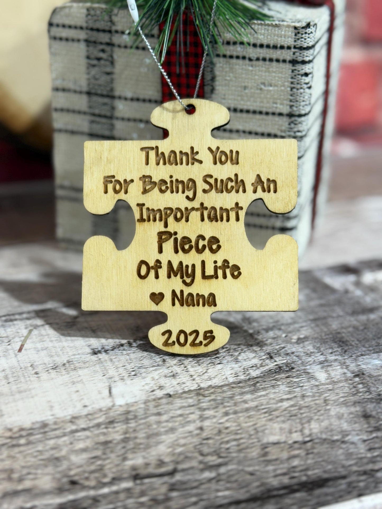 Kids keepsake Christmas ornament, Teacher gift, puzzle piece ornament, gift for grandparents, Christmas 2025, Important piece, personalized
