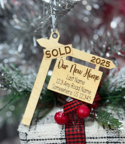 First Home Ornament: 2025 Realtor Gift, Baltic Birch