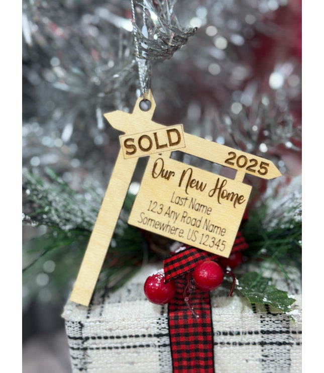 First Home Ornament: 2025 Realtor Gift, Baltic Birch