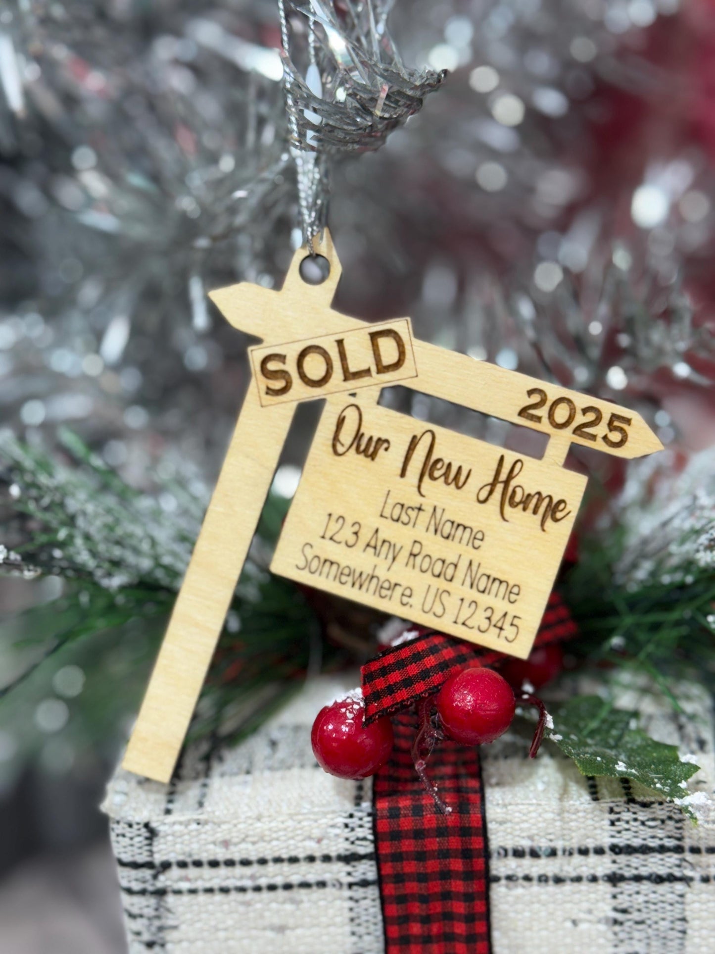 First Home Ornament: 2025 Realtor Gift, Baltic Birch