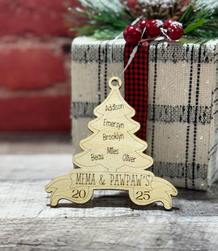 Family Christmas Ornament, Grandparents Christmas Ornament, Personalized Ornament, 2025