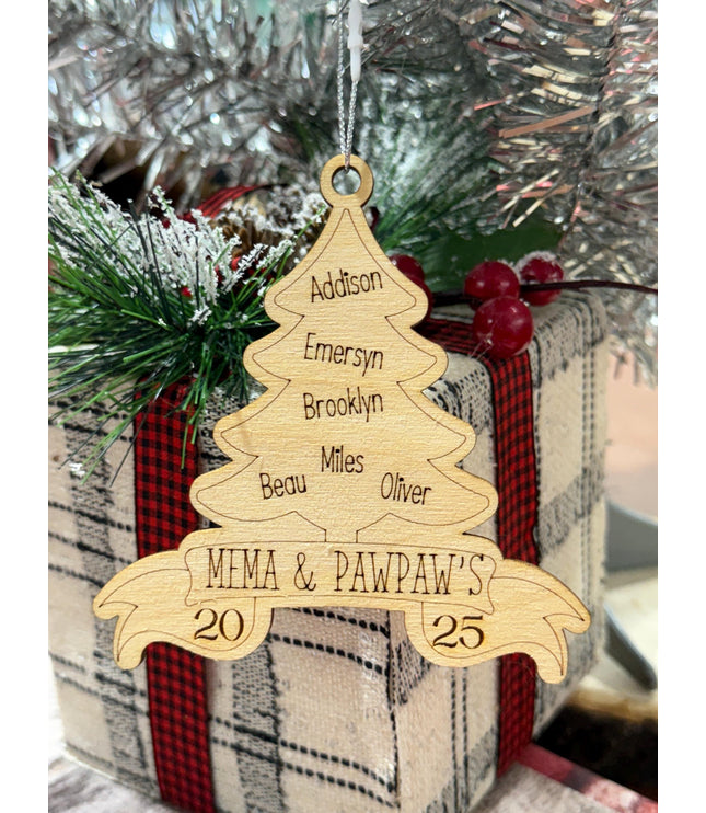 Family Christmas Ornament, Grandparents Christmas Ornament, Personalized Ornament, 2025