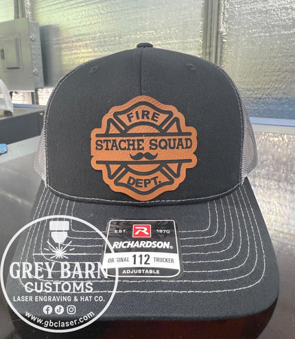 Fireman hat, Stache Squad, mustache hat, Firefighter, Funny hat