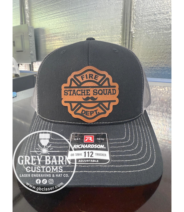 Fireman hat, Stache Squad, mustache hat, Firefighter, Funny hat