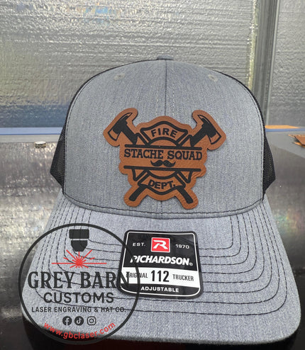 Fireman hat, Stache Squad, mustache hat, Firefighter, Funny hat