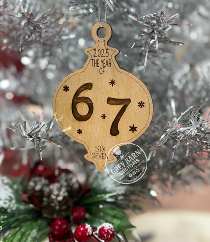 67 ornament, six seven, 6 7, middle school, teenager ornament, 2025, viral 67