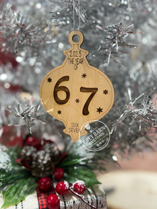 67 ornament, six seven, 6 7, middle school, teenager ornament, 2025, viral 67