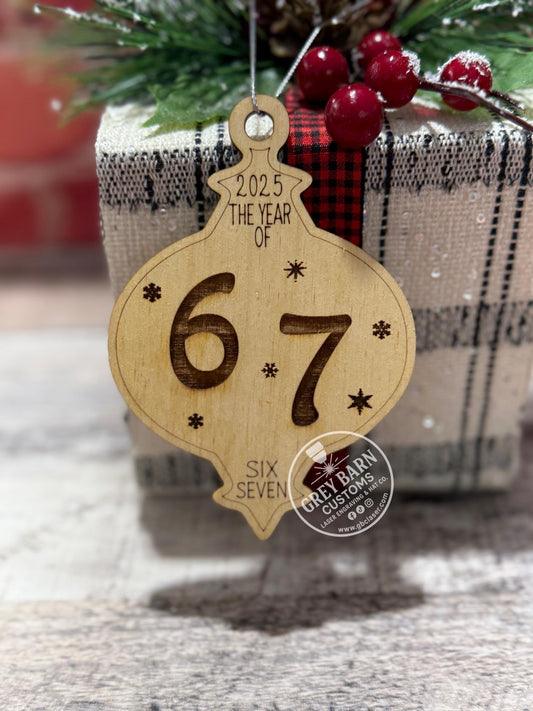 67 ornament, six seven, 6 7, middle school, teenager ornament, 2025, viral 67