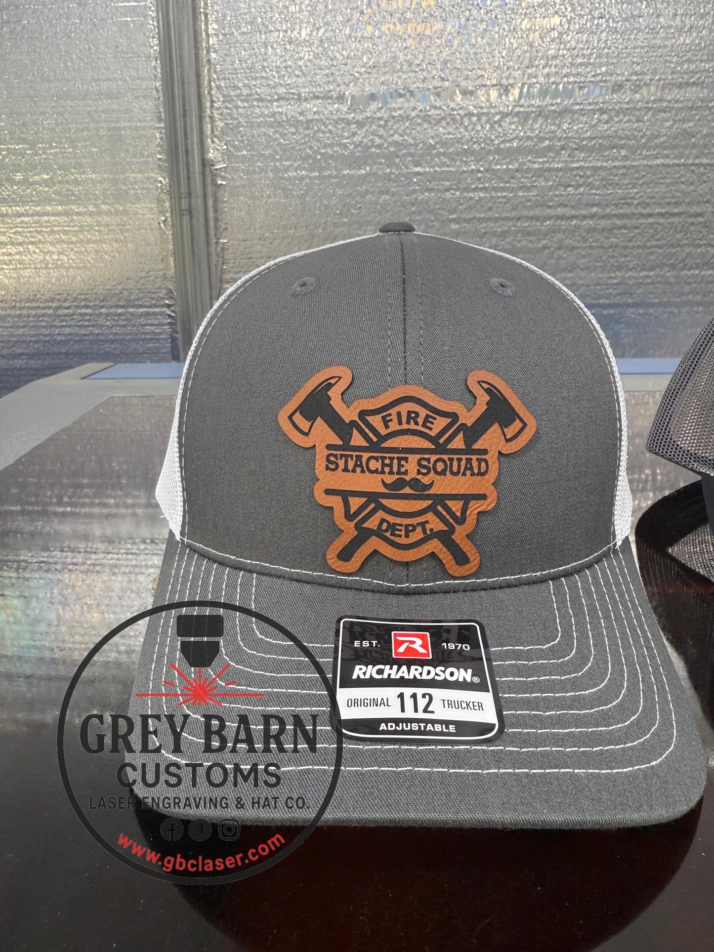 Fireman hat, Stache Squad, mustache hat, Firefighter, Funny hat