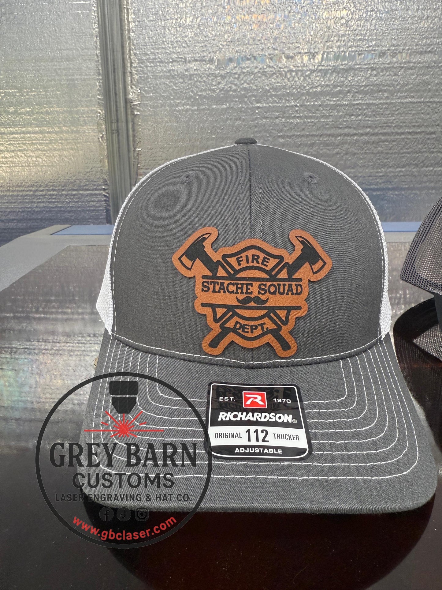 Fireman hat, Stache Squad, mustache hat, Firefighter, Funny hat