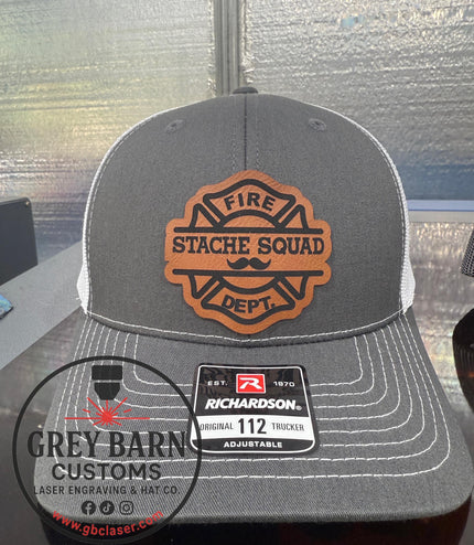 Fireman hat, Stache Squad, mustache hat, Firefighter, Funny hat