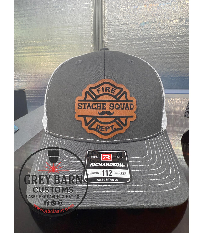 Fireman hat, Stache Squad, mustache hat, Firefighter, Funny hat