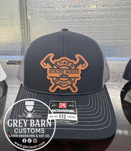 Fireman hat, Stache Squad, mustache hat, Firefighter, Funny hat