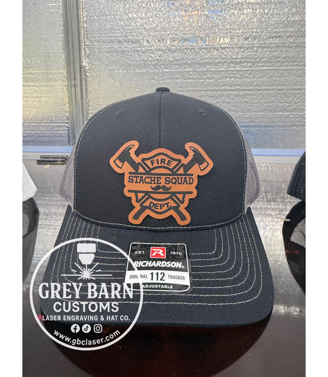 Fireman hat, Stache Squad, mustache hat, Firefighter, Funny hat