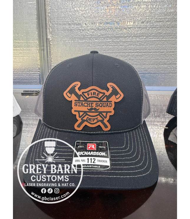 Fireman hat, Stache Squad, mustache hat, Firefighter, Funny hat