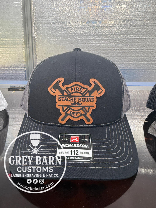 Fireman hat, Stache Squad, mustache hat, Firefighter, Funny hat