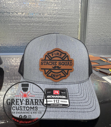 Fireman hat, Stache Squad, mustache hat, Firefighter, Funny hat