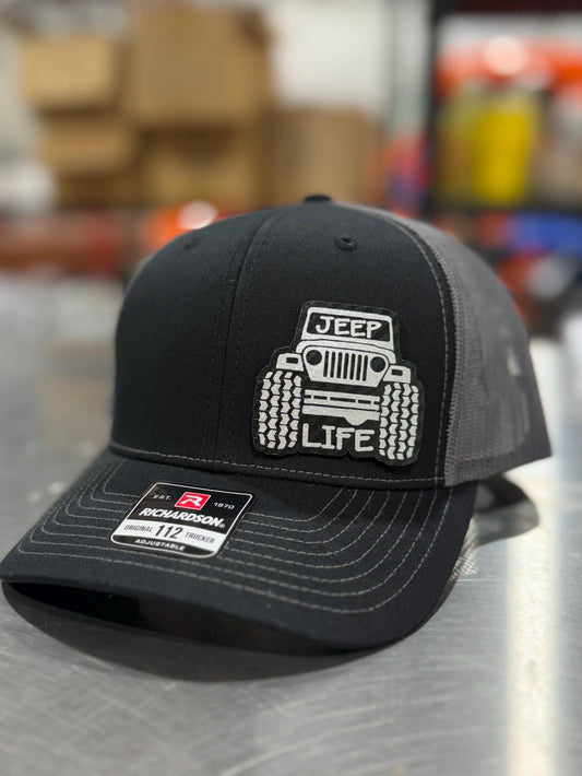 Jeep, jeep life, jeep lover,  hat, leatherette patch hat