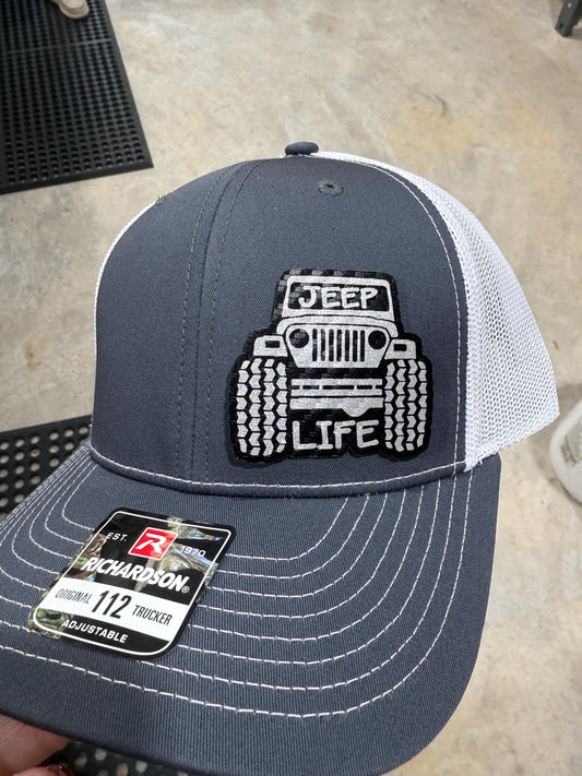 Jeep, jeep life, jeep lover,  hat, leatherette patch hat