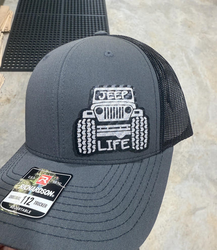 Jeep, jeep life, jeep lover,  hat, leatherette patch hat