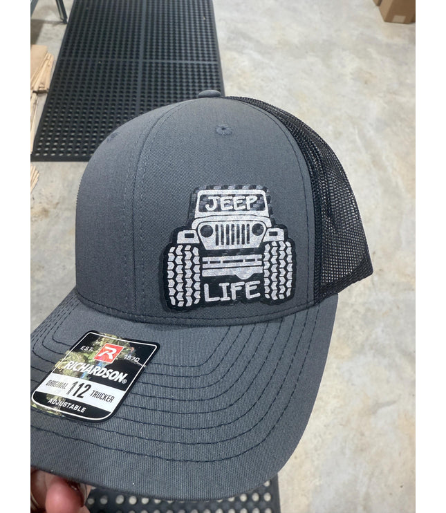 Jeep, jeep life, jeep lover,  hat, leatherette patch hat