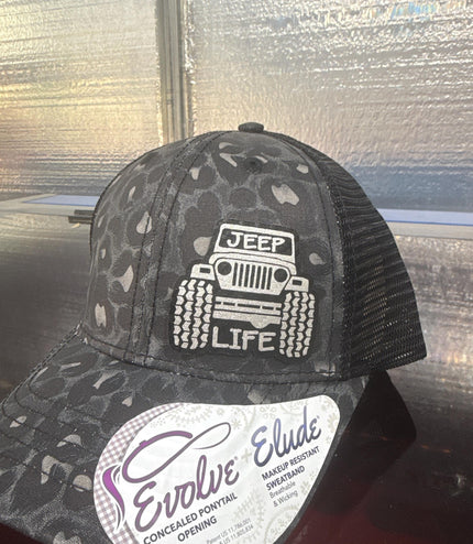 Jeep, jeep life, jeep lover,  hat, leatherette patch hat