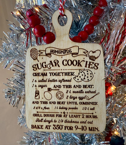 Recipe Christmas ornaments, Farm house ornament, Mini Recipe, Mini Cutting Board, gift tag