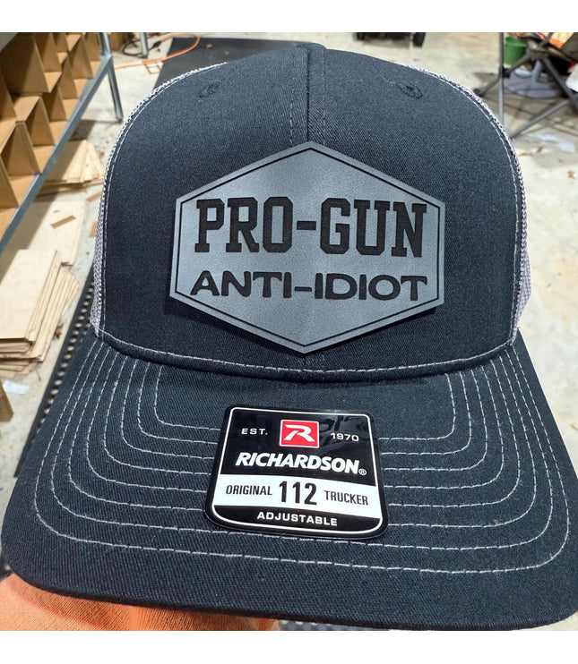 anti idiot, 2a,  pro gun leatherette patch hat, American, 2nd Amendment hat