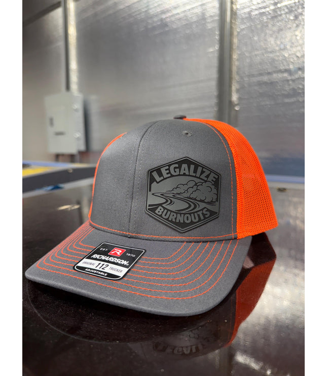 Legalize Burnouts, burnouts, laying rubber, hot rod, leatherette patch hat