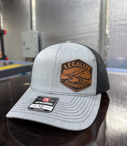 Legalize Burnouts, burnouts, laying rubber, hot rod, leatherette patch hat