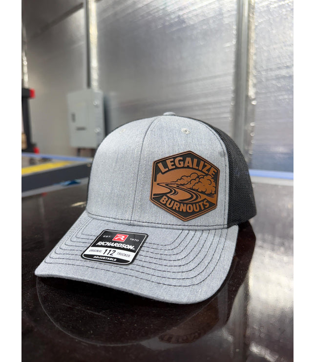 Legalize Burnouts, burnouts, laying rubber, hot rod, leatherette patch hat