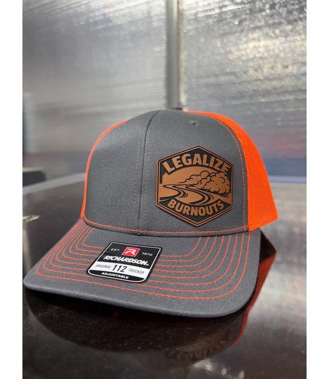 Legalize Burnouts, burnouts, laying rubber, hot rod, leatherette patch hat