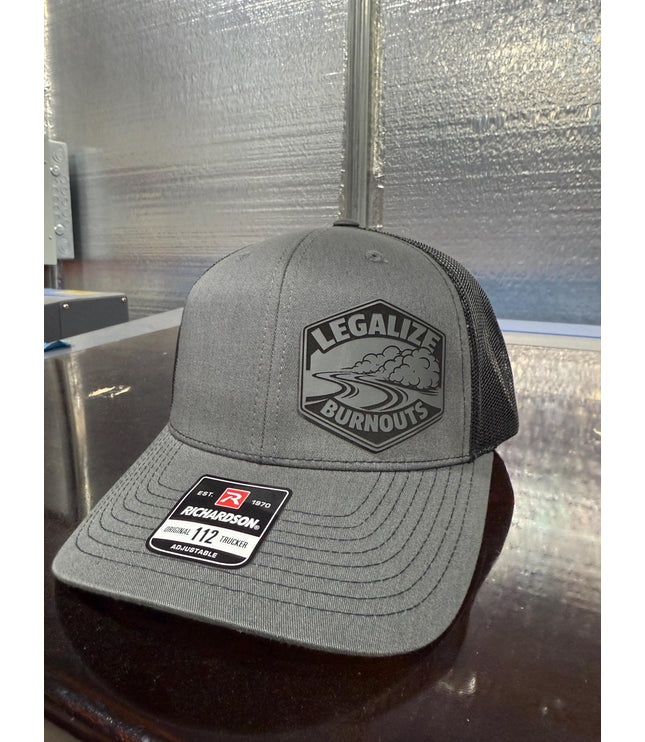 Legalize Burnouts, burnouts, laying rubber, hot rod, leatherette patch hat