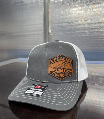 Legalize Burnouts, burnouts, laying rubber, hot rod, leatherette patch hat