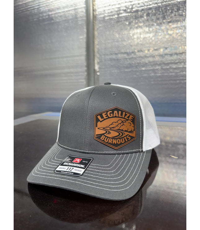 Legalize Burnouts, burnouts, laying rubber, hot rod, leatherette patch hat