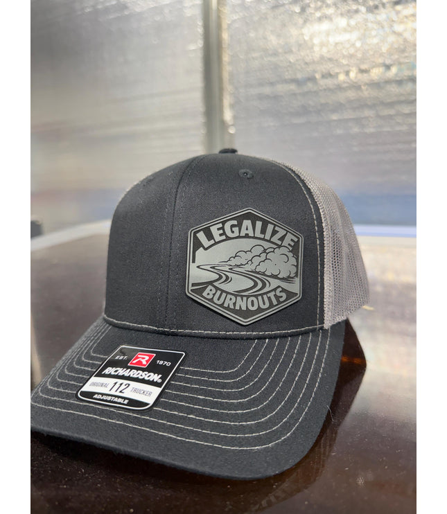 Legalize Burnouts, burnouts, laying rubber, hot rod, leatherette patch hat