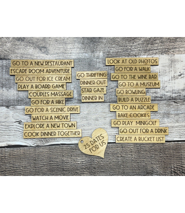 Date night ideas, 25 date nights, wedding gift for couple, couple gift, valentines gift