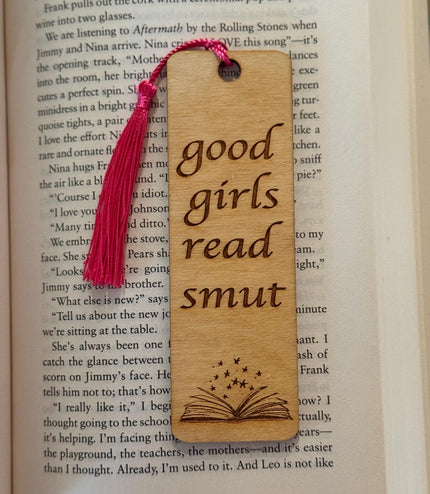 Smut Engraved Wooden Bookmark, Funny bookmark, Gift for Book Lovers