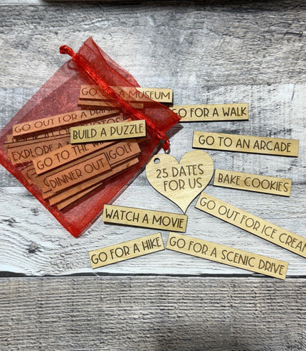 Date night ideas, 25 date nights, wedding gift for couple, couple gift, valentines gift