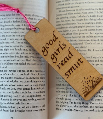 Smut Engraved Wooden Bookmark, Funny bookmark, Gift for Book Lovers